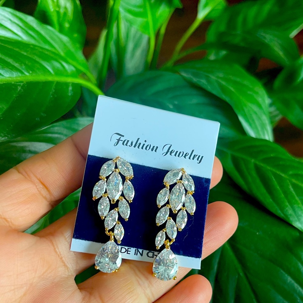 Earrings with Beautiful white stones